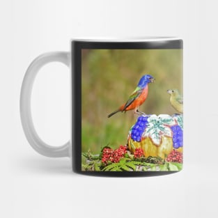 Painted Bunting Pair Birds Mug